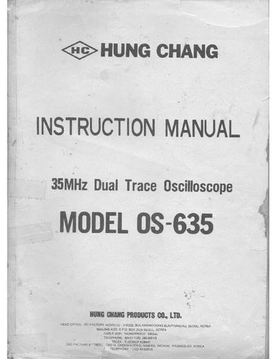 hung shang os635 complete manual schematic
